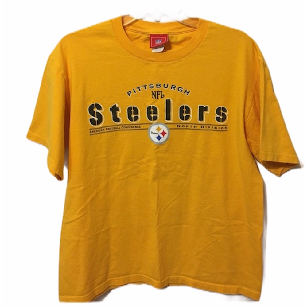 NFL Pittsburgh Steelers Men’s T-Shirt Size Medium Yellow Cotton Graphic EUC